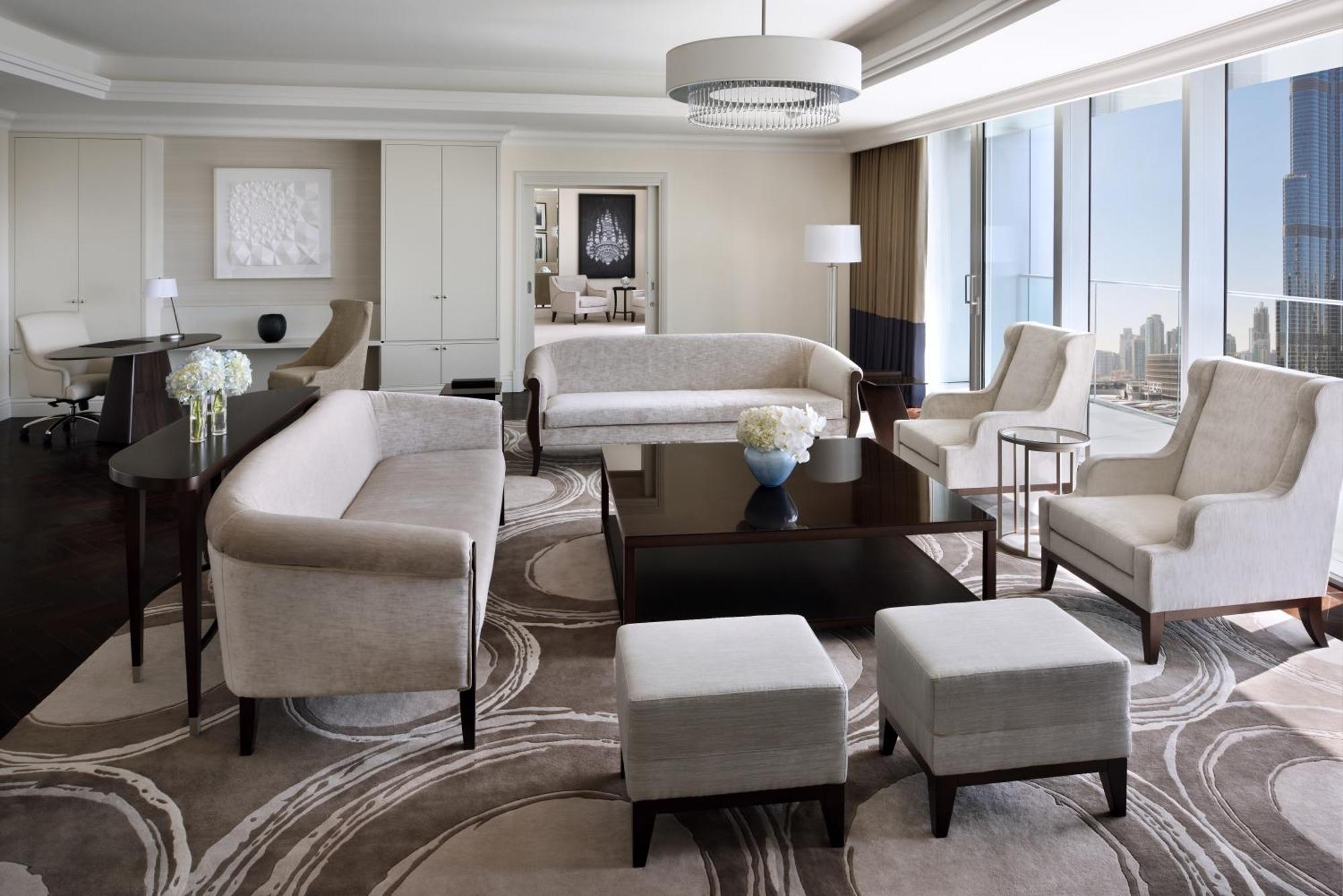 Kempinski The Boulevard Dubai Exterior photo A living room in a suite at the Four Seasons Hotel, New York City